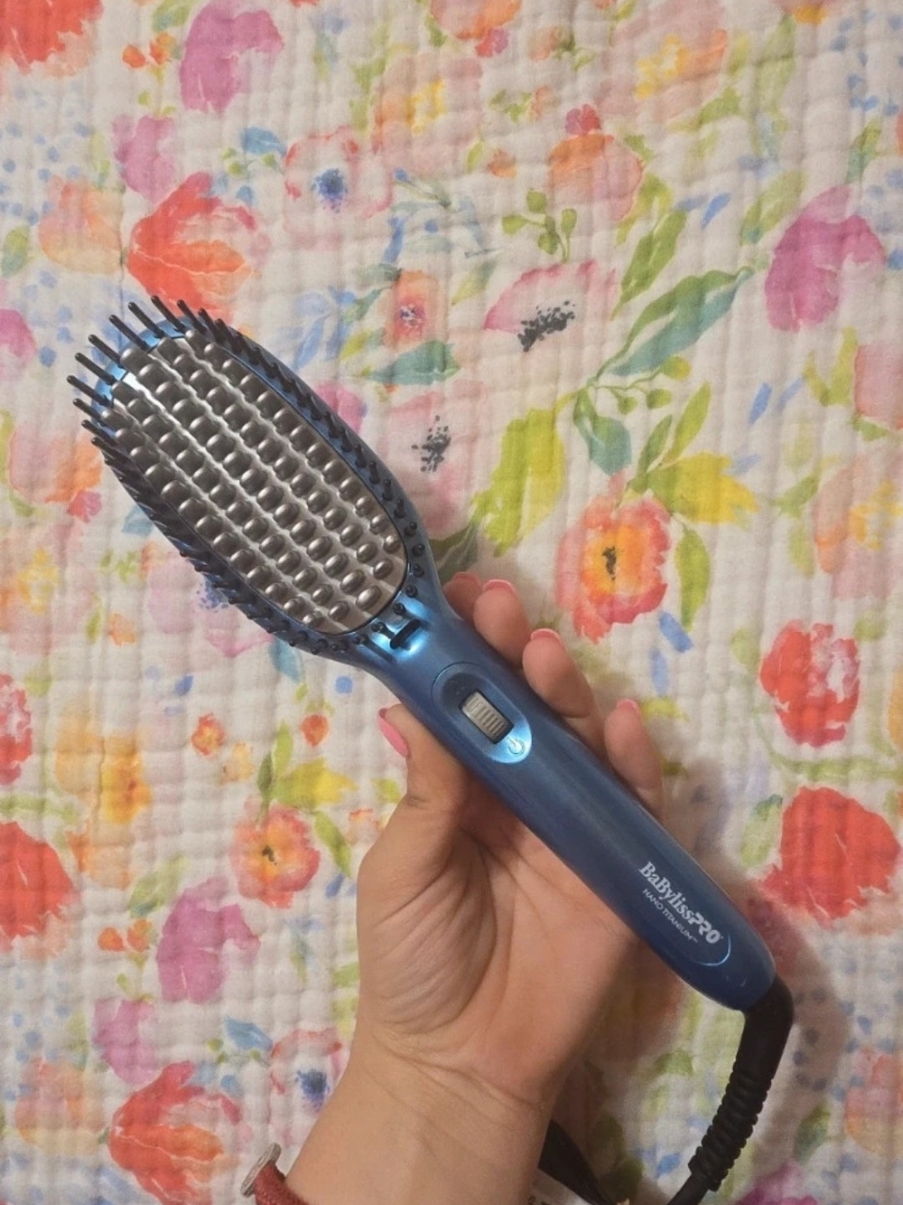 BaByliss Blue Heated Straightening Brush - Metallic Blue
